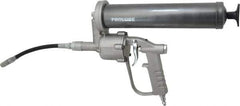 PRO-LUBE - 6,000 Max psi, Flexible Air-Operated Grease Gun - 14 oz (Cartridge) Capacity, 1/8 Thread Outlet, 40 Strokes per oz, Bulk, Cartridge, Filler Pump & Suction Fill, Includes 4 Jaw Coupler with Ball Check - Eagle Tool & Supply