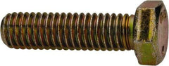 Made in North America - 3/8-16 UNC, 1-3/8" Length Under Head Hex Head Cap Screw - Grade 8 Alloy Steel, Zinc-Plated Finish, 9/16" Hex - Eagle Tool & Supply
