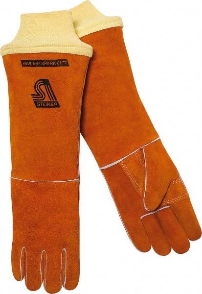 Steiner - Size XL Foam Lined Cowhide Welding Glove - 18" OAL, Wing Thumb - Eagle Tool & Supply