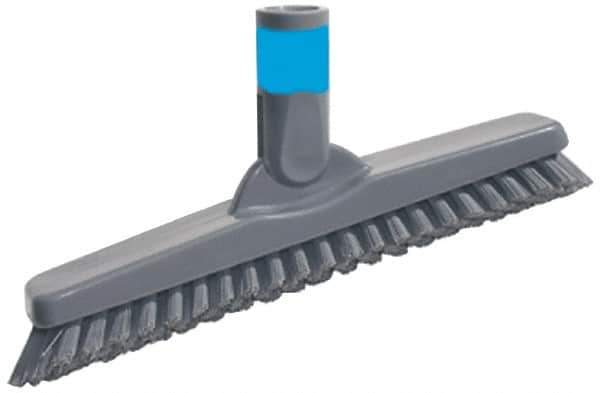 Unger - 1" Bristle Length, Polypropylene Scrub Brush - 9-1/2" OAL, Straight Handle, Gray, Plastic Block - Eagle Tool & Supply