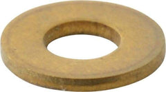 Value Collection - #4 Screw, Brass Standard Flat Washer - 0.12" ID x 0.281" OD, 0.025" Thick, Plain Finish - Eagle Tool & Supply