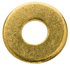 Value Collection - #10 Screw, Brass Standard Flat Washer - 0.2" ID x 1/2" OD, 0.04" Thick, Plain Finish - Eagle Tool & Supply