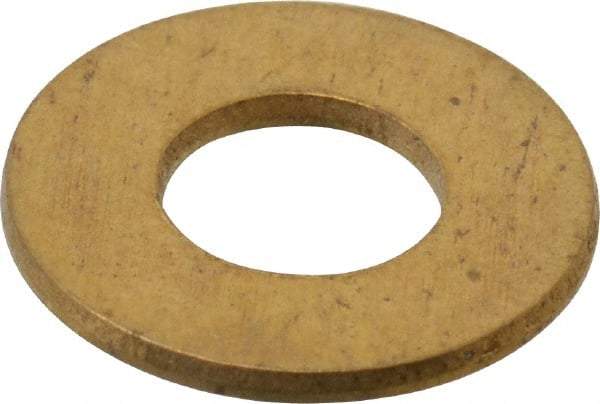 Value Collection - #10 Screw, Brass Standard Flat Washer - 0.2" ID x 0.437" OD, 0.036" Thick, Plain Finish - Eagle Tool & Supply