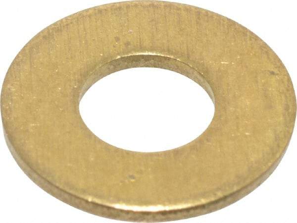 Value Collection - #12 Screw, Brass Standard Flat Washer - 0.228" ID x 1/2" OD, 0.04" Thick, Plain Finish - Eagle Tool & Supply