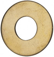 Value Collection - 1" Screw, Brass Standard Flat Washer - 1.062" ID x 2-1/2" OD, 0.144" Thick, Plain Finish - Eagle Tool & Supply