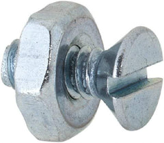 Value Collection - #6-32 UNC, 3/8" OAL Slotted Drive Machine Screw - Flat Head, Grade 2 Steel, Zinc-Plated Finish, Without Washer - Eagle Tool & Supply