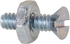 Value Collection - #6-32 UNC, 1/2" OAL Slotted Drive Machine Screw - Flat Head, Grade 2 Steel, Zinc-Plated Finish, Without Washer - Eagle Tool & Supply