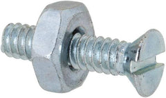 Value Collection - #6-32 UNC, 5/8" OAL Slotted Drive Machine Screw - Flat Head, Grade 2 Steel, Zinc-Plated Finish, Without Washer - Eagle Tool & Supply
