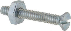 Value Collection - #6-32 UNC, 1" OAL Slotted Drive Machine Screw - Flat Head, Grade 2 Steel, Zinc-Plated Finish, Without Washer - Eagle Tool & Supply
