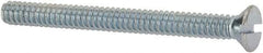 Value Collection - #6-32 UNC, 1-1/2" OAL Slotted Drive Machine Screw - Flat Head, Grade 2 Steel, Zinc-Plated Finish, Without Washer - Eagle Tool & Supply