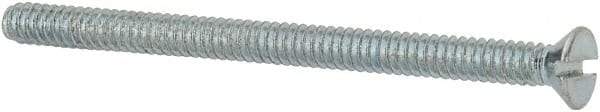 Value Collection - #6-32 UNC, 2" OAL Slotted Drive Machine Screw - Flat Head, Grade 2 Steel, Zinc-Plated Finish, Without Washer - Eagle Tool & Supply