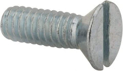 Value Collection - #8-32 UNC, 1/2" OAL Slotted Drive Machine Screw - Flat Head, Grade 2 Steel, Zinc-Plated Finish, Without Washer - Eagle Tool & Supply