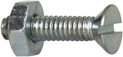 Value Collection - #8-32 UNC, 5/8" OAL Slotted Drive Machine Screw - Flat Head, Grade 2 Steel, Zinc-Plated Finish, Without Washer - Eagle Tool & Supply
