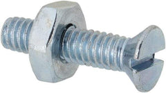 Value Collection - #8-32 UNC, 3/4" OAL Slotted Drive Machine Screw - Flat Head, Grade 2 Steel, Zinc-Plated Finish, Without Washer - Eagle Tool & Supply