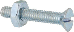 Value Collection - #8-32 UNC, 1" OAL Slotted Drive Machine Screw - Flat Head, Grade 2 Steel, Zinc-Plated Finish, Without Washer - Eagle Tool & Supply