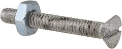 Value Collection - #8-32 UNC, 1-1/4" OAL Slotted Drive Machine Screw - Flat Head, Grade 2 Steel, Zinc-Plated Finish, Without Washer - Eagle Tool & Supply