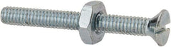 Value Collection - #8-32 UNC, 1-1/2" OAL Slotted Drive Machine Screw - Flat Head, Grade 2 Steel, Zinc-Plated Finish, Without Washer - Eagle Tool & Supply