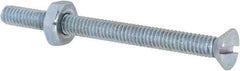 Value Collection - #8-32 UNC, 2" OAL Slotted Drive Machine Screw - Flat Head, Grade 2 Steel, Zinc-Plated Finish, Without Washer - Eagle Tool & Supply
