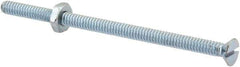 Value Collection - #10-24 UNC, 3-1/2" OAL Slotted Drive Machine Screw - Flat Head, Grade 2 Steel, Zinc-Plated Finish, Without Washer - Eagle Tool & Supply