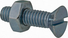 Value Collection - 5/16-18 UNC, 1-1/4" OAL Slotted Drive Machine Screw - Flat Head, Grade 2 Steel, Zinc-Plated Finish, Without Washer - Eagle Tool & Supply