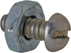 Value Collection - #6-32 UNC, 3/8" Length Under Head Slotted Drive Machine Screw - Round Head, Grade 2 Steel, Zinc-Plated Finish, Without Washer - Eagle Tool & Supply