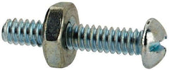 Value Collection - #6-32 UNC, 3/4" Length Under Head Slotted Drive Machine Screw - Round Head, Grade 2 Steel, Zinc-Plated Finish, Without Washer - Eagle Tool & Supply