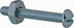 Value Collection - #6-32 UNC, 1" Length Under Head Slotted Drive Machine Screw - Round Head, Grade 2 Steel, Zinc-Plated Finish, Without Washer - Eagle Tool & Supply