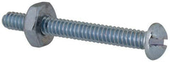 Value Collection - #6-32 UNC, 1-1/4" Length Under Head Slotted Drive Machine Screw - Round Head, Grade 2 Steel, Zinc-Plated Finish, Without Washer - Eagle Tool & Supply
