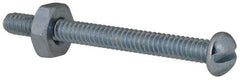 Value Collection - #6-32 UNC, 1-1/2" Length Under Head Slotted Drive Machine Screw - Round Head, Grade 2 Steel, Zinc-Plated Finish, Without Washer - Eagle Tool & Supply