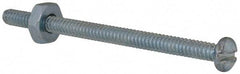 Value Collection - #6-32 UNC, 2" Length Under Head Slotted Drive Machine Screw - Round Head, Grade 2 Steel, Zinc-Plated Finish, Without Washer - Eagle Tool & Supply