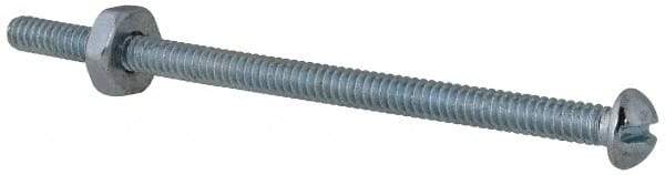 Value Collection - #6-32 UNC, 2-1/2" Length Under Head Slotted Drive Machine Screw - Round Head, Grade 2 Steel, Zinc-Plated Finish, Without Washer - Eagle Tool & Supply