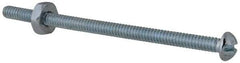 Value Collection - #6-32 UNC, 2-1/2" Length Under Head Slotted Drive Machine Screw - Round Head, Grade 2 Steel, Zinc-Plated Finish, Without Washer - Eagle Tool & Supply