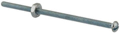 Value Collection - #6-32 UNC, 3" Length Under Head Slotted Drive Machine Screw - Round Head, Grade 2 Steel, Zinc-Plated Finish, Without Washer - Eagle Tool & Supply