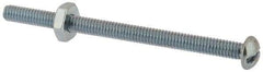 Value Collection - #8-32 UNC, 2-1/2" Length Under Head Slotted Drive Machine Screw - Round Head, Grade 2 Steel, Zinc-Plated Finish, Without Washer - Eagle Tool & Supply