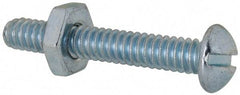 Value Collection - #10-24 UNC, 1-1/4" Length Under Head Slotted Drive Machine Screw - Round Head, Grade 2 Steel, Zinc-Plated Finish, Without Washer - Eagle Tool & Supply