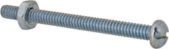 Value Collection - #10-24 UNC, 2-1/4" Length Under Head Slotted Drive Machine Screw - Round Head, Grade 2 Steel, Zinc-Plated Finish, Without Washer - Eagle Tool & Supply