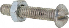 Value Collection - 5/16-18 UNC, 1-3/4" Length Under Head Slotted Drive Machine Screw - Round Head, Grade 2 Steel, Zinc-Plated Finish, Without Washer - Eagle Tool & Supply
