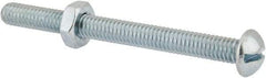 Value Collection - 5/16-18 UNC, 3-1/2" Length Under Head Slotted Drive Machine Screw - Round Head, Grade 2 Steel, Zinc-Plated Finish, Without Washer - Eagle Tool & Supply