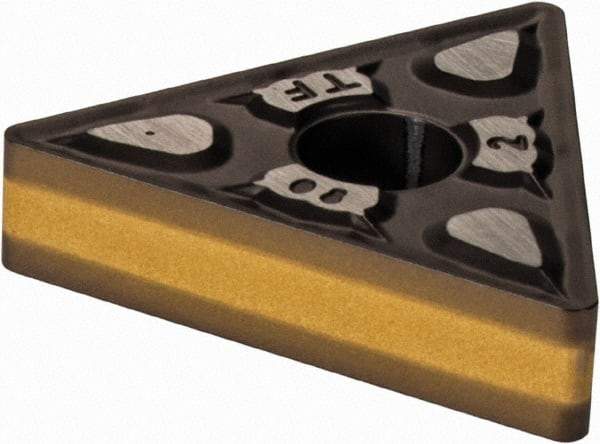 Iscar - TNMG432 TF Grade IC8250 Carbide Turning Insert - TiCN/Al2O3/TiN Finish, 60° Triangle, 1/2" Inscr Circle, 3/16" Thick, 1/32" Corner Radius - Eagle Tool & Supply