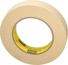 3M - 1" Wide x 60 Yd Long Tan Paper Masking Tape - Series 234, 5.9 mil Thick, 27 In/Lb Tensile Strength - Eagle Tool & Supply