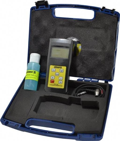 Phase II - 0.1mm to 200mm Measurement, 0.1mm Resolution Electronic Thickness Gage - Accurate up to 0.1mm - Eagle Tool & Supply