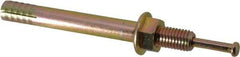 Wej-It - 5/8" Diam, 5/8" Drill, 6" OAL, 1-3/4" Min Embedment Hammer Drive Concrete Anchor - 1018 Iron (Pin)/Steel (Body), Zinc Yellow Dichromate Finish, Hex Nut Head, Hex Drive - Eagle Tool & Supply