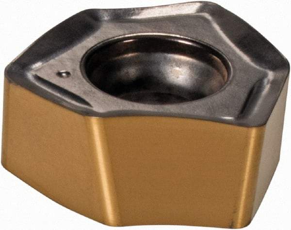 Iscar - H600 WXCU080612 HP Grade IC330 Carbide Milling Insert - TiCN/TiN Finish, 0.268" Thick, 0.537" Inscribed Circle, 1.19mm Corner Radius - Eagle Tool & Supply