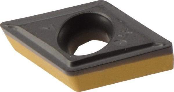 Iscar - DCMT3-1 SM Grade IC8250 Carbide Turning Insert - TiCN/Al2O3/TiN Finish, 55° Diamond, 3/8" Inscr Circle, 5/32" Thick, 1/64" Corner Radius - Eagle Tool & Supply