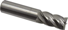 Accupro - 1", 2" LOC, 1" Shank Diam, 5" OAL, 5 Flute, Solid Carbide Square End Mill - Single End, ZrN Finish, Spiral Flute, 37° Helix, Centercutting, Right Hand Cut, Right Hand Flute - Eagle Tool & Supply