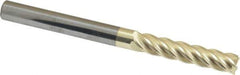 Accupro - 1/4", 1-1/4" LOC, 1/4" Shank Diam, 3" OAL, 5 Flute, Solid Carbide Square End Mill - Single End, ZrN Finish, Spiral Flute, 37° Helix, Centercutting, Right Hand Cut, Right Hand Flute - Eagle Tool & Supply