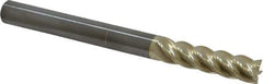 Accupro - 5/16", 1-1/4" LOC, 5/16" Shank Diam, 3-1/2" OAL, 5 Flute, Solid Carbide Square End Mill - Single End, ZrN Finish, Spiral Flute, 37° Helix, Centercutting, Right Hand Cut, Right Hand Flute - Eagle Tool & Supply