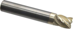 Accupro - 1/2", 5/8" LOC, 1/2" Shank Diam, 3" OAL, 5 Flute, Solid Carbide Square End Mill - Single End, ZrN Finish, Spiral Flute, 37° Helix, Centercutting, Right Hand Cut, Right Hand Flute - Eagle Tool & Supply