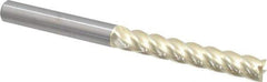 Accupro - 1/2", 3-1/4" LOC, 1/2" Shank Diam, 6" OAL, 5 Flute, Solid Carbide Square End Mill - Single End, ZrN Finish, Spiral Flute, 37° Helix, Centercutting, Right Hand Cut, Right Hand Flute - Eagle Tool & Supply
