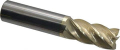 Accupro - 3/4", 1-5/8" LOC, 3/4" Shank Diam, 4" OAL, 5 Flute, Solid Carbide Square End Mill - Single End, ZrN Finish, Spiral Flute, 37° Helix, Centercutting, Right Hand Cut, Right Hand Flute - Eagle Tool & Supply